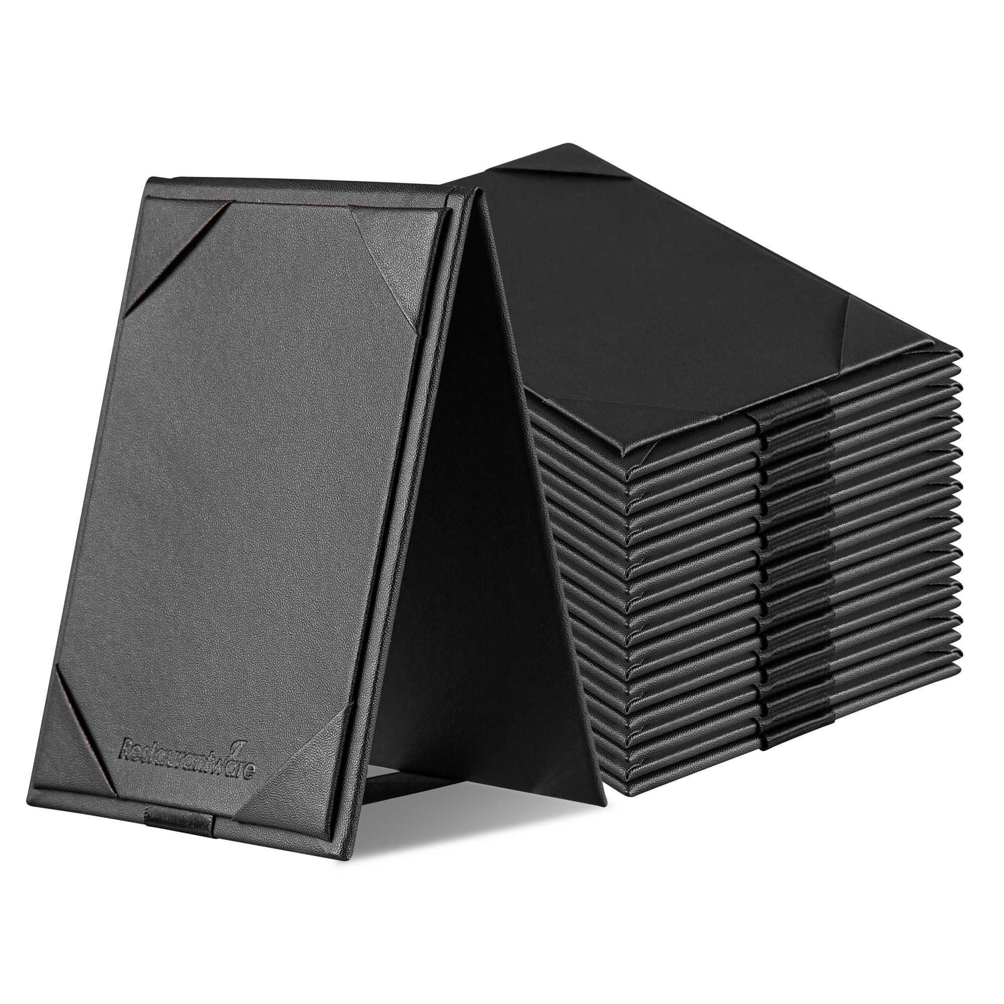 Chef 101 Black Vinyl A-Frame Table Tent - 2-View - 4" x 6" - 48 count box