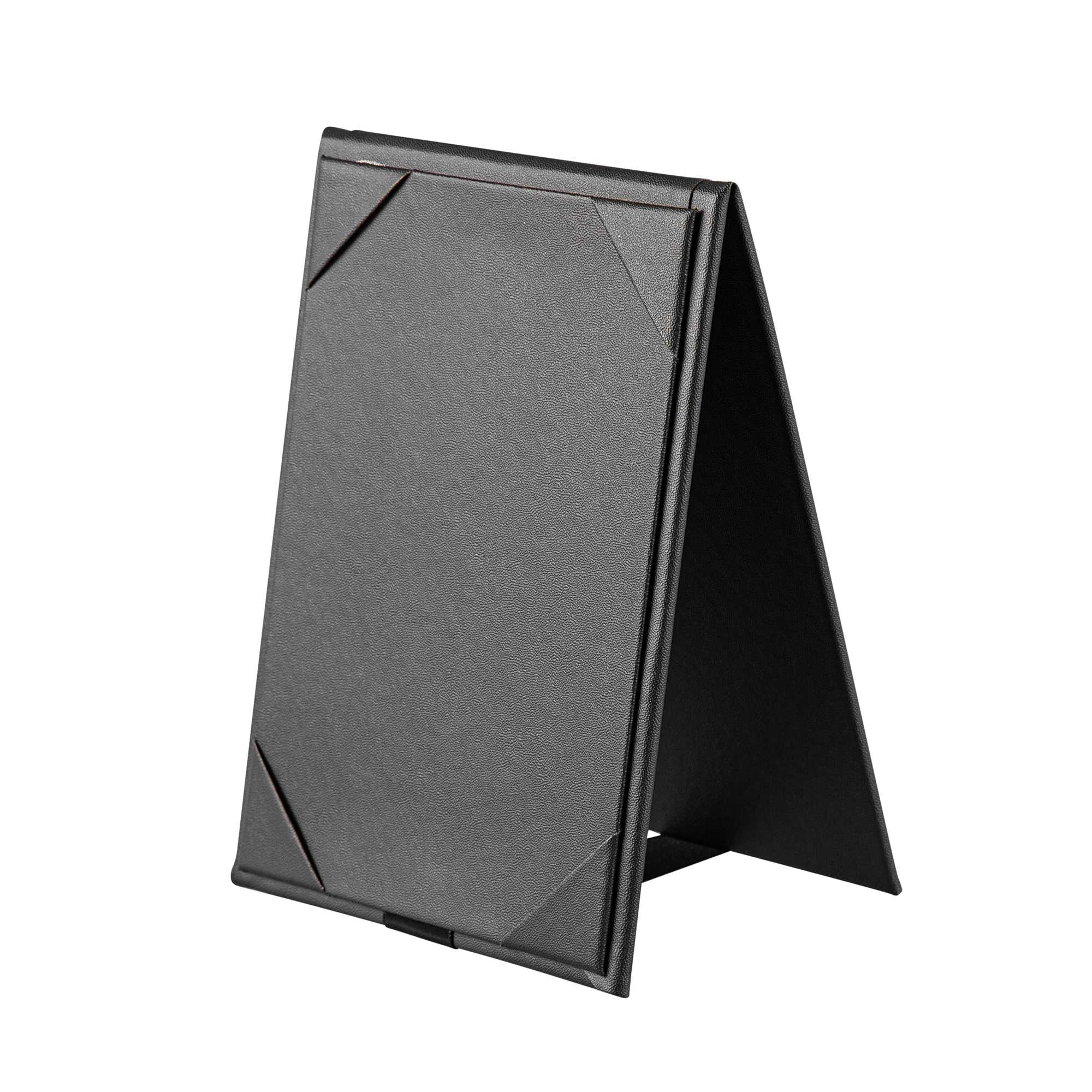 Chef 101 Black Vinyl A-Frame Table Tent - 2-View - 5" x 7" - 48 count box