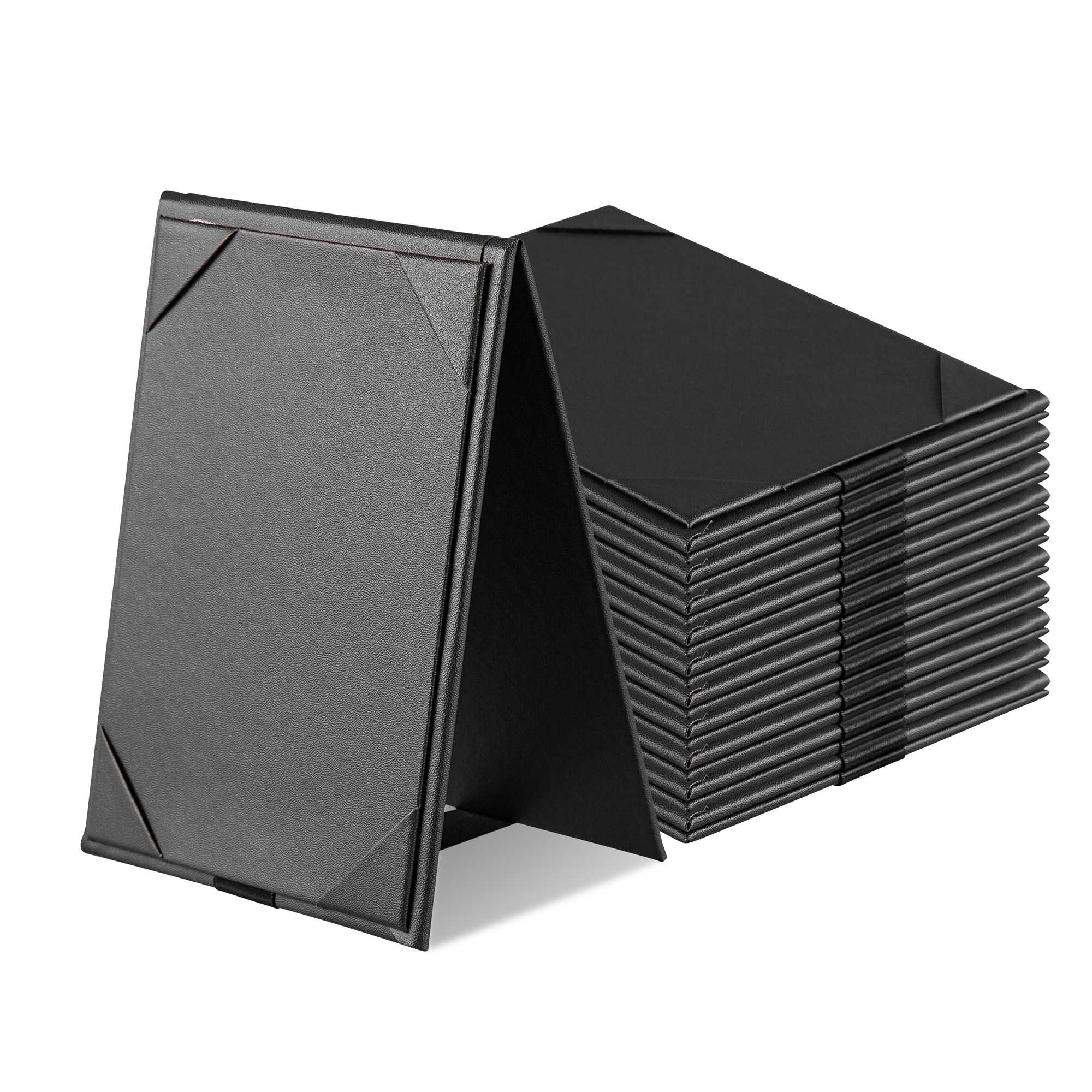 Chef 101 Black Vinyl A-Frame Table Tent - 2-View - 5" x 7" - 48 count box
