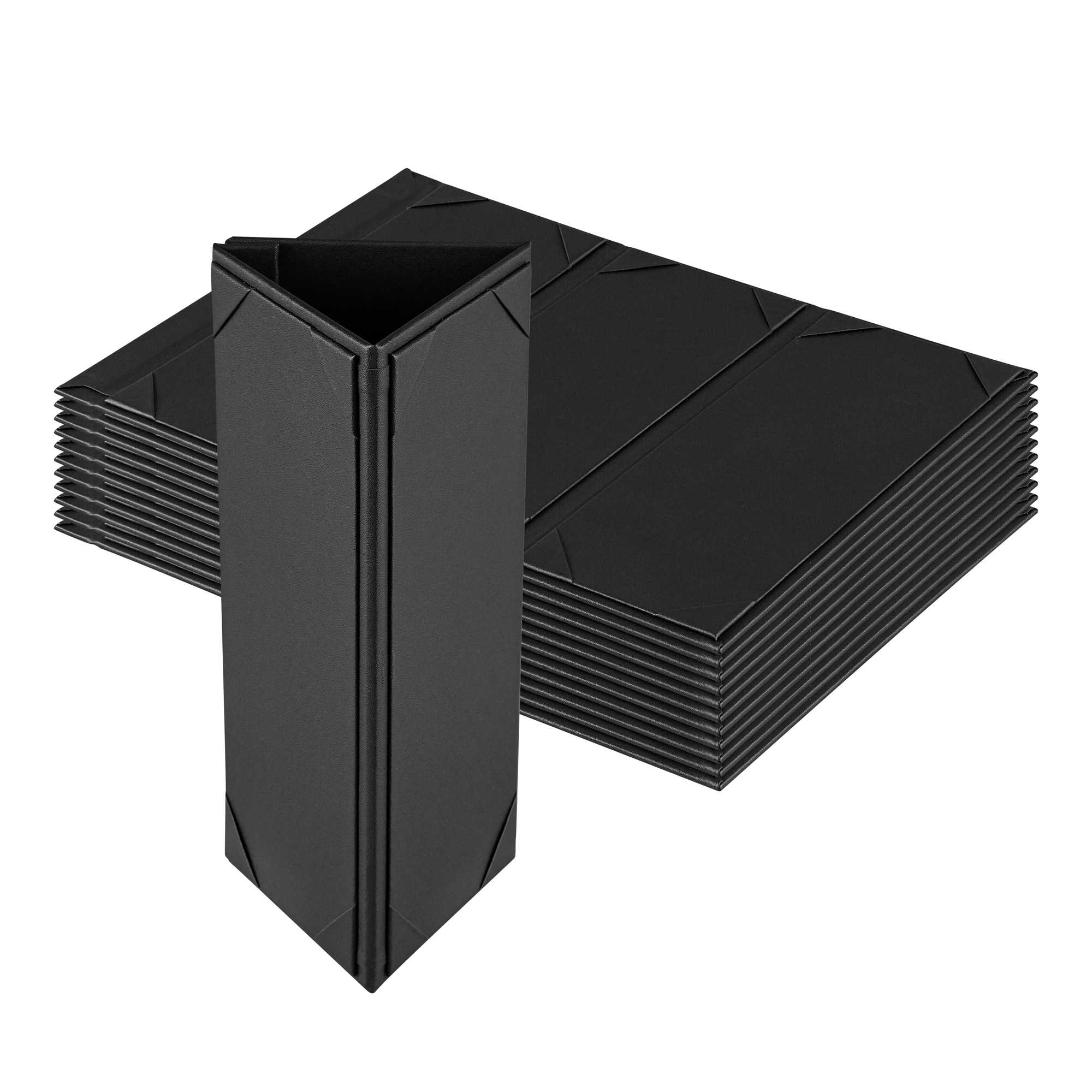 Chef 101 Black Vinyl Triangular Table Tent - 3-View - 4 1/4" x 11" - 24 count box