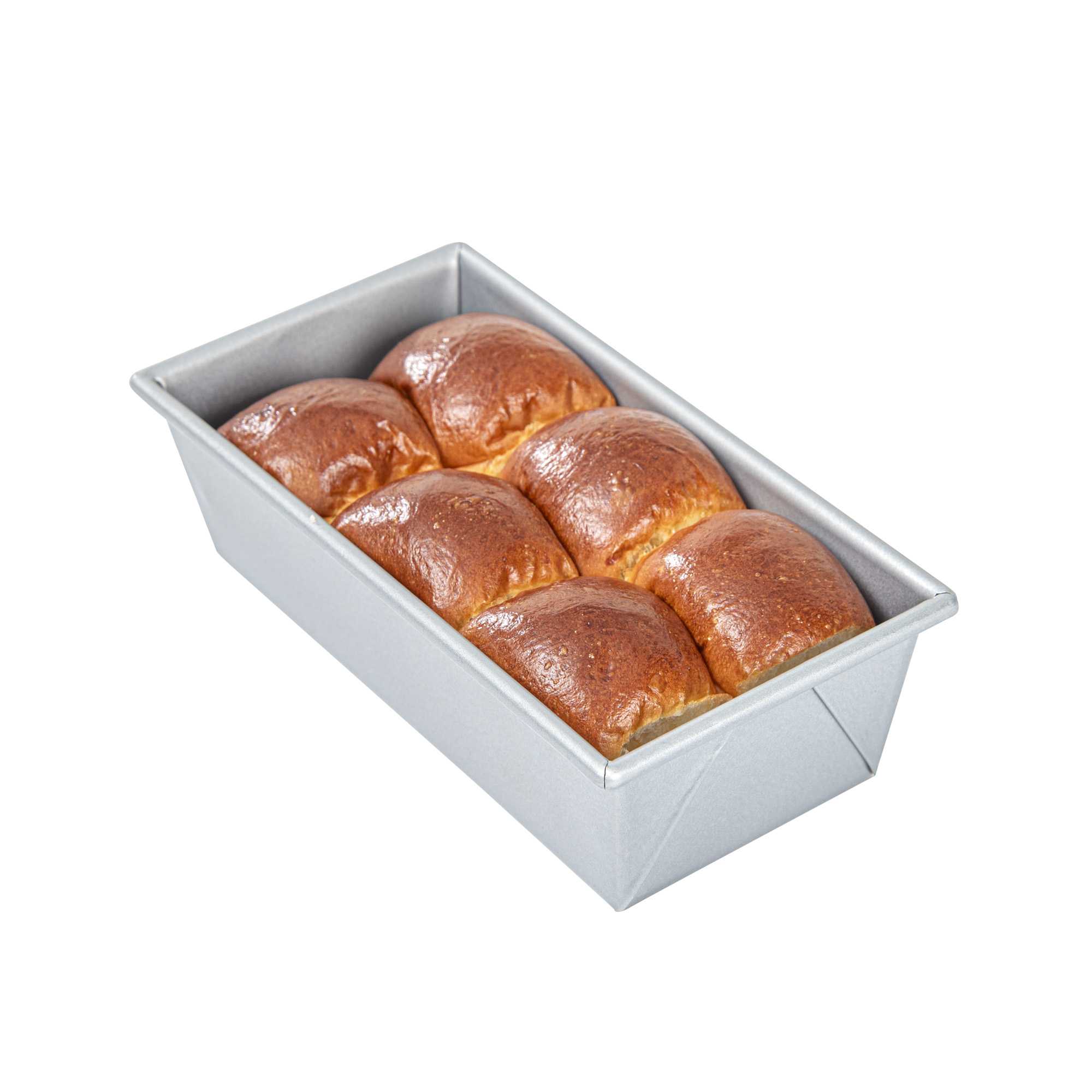 Pastry Tek 1 lb Glazed Aluminized Steel Bread Loaf Pan - 9 3/4" x 5" x 3" - 24 count box