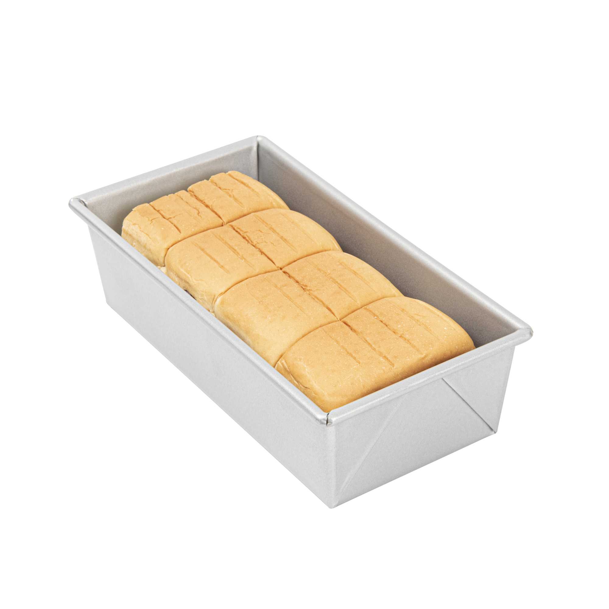 Pastry Tek 1.5 lb Glazed Aluminized Steel Bread Loaf Pan - 10 3/4" x 5 1/2" x 3" - 24 count box