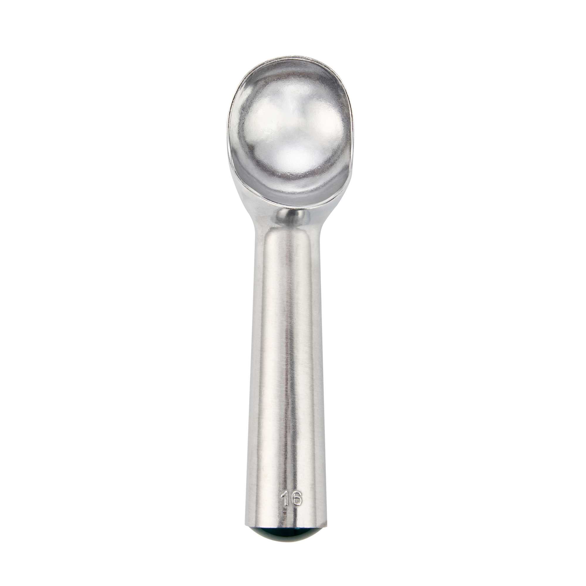 Scoop Haus 2.5 oz Silver Aluminum #16 Ice Cream Scoop / Dipper - Defrost Handle - 7" x 1 3/4" x 2" - 1 count box
