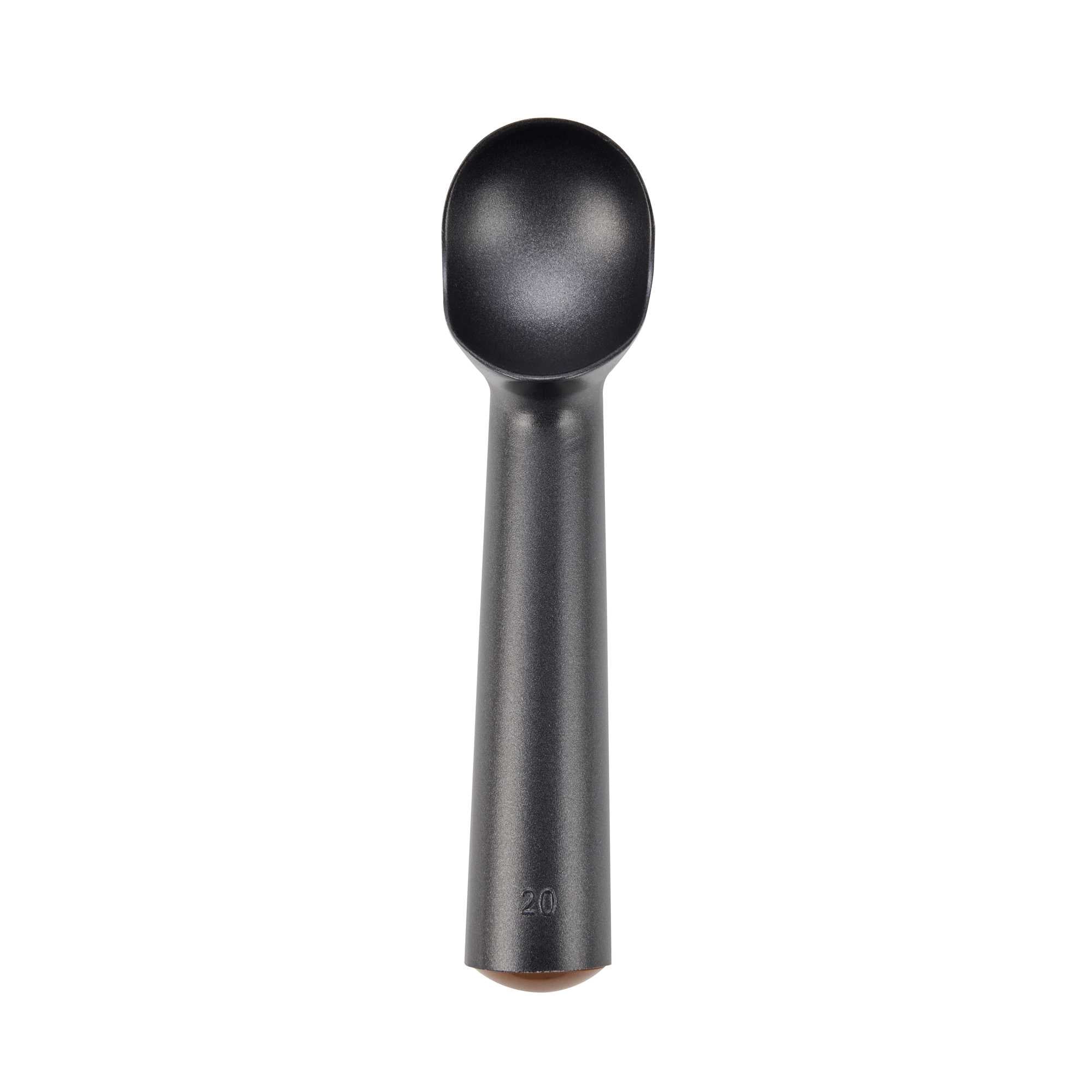 Scoop Haus 2 oz Black Aluminum #20 Ice Cream Scoop / Dipper - Defrost Handle - 7" x 1 3/4" x 1 1/2" - 1 count box