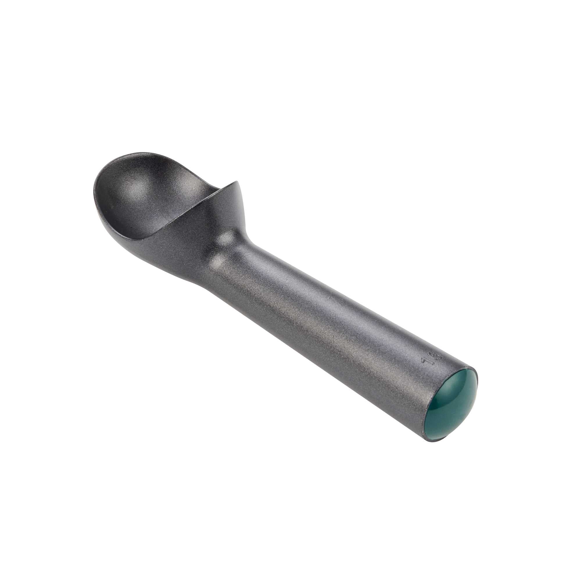 Scoop Haus 2.5 oz Black Aluminum #16 Ice Cream Scoop / Dipper - Defrost Handle - 7" x 1 3/4" x 2" - 100 count box