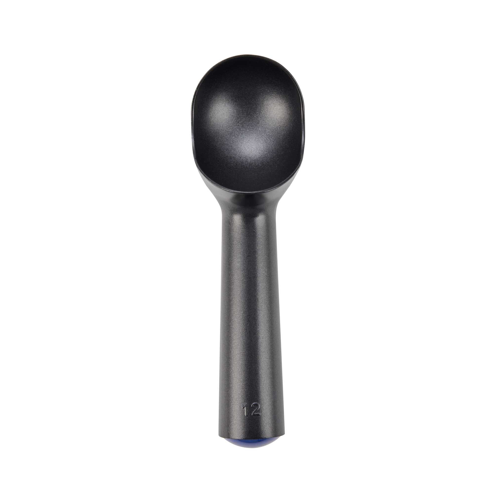 Scoop Haus 3 oz Black Aluminum #12 Ice Cream Scoop / Dipper - Defrost Handle - 7" x 2" x 2" - 100 count box