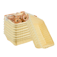 Chef 101 Rectangular Natural Woven Plastic Rattan Basket - 14