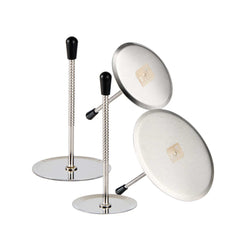 Pastry Tek Stainless Steel 4-Piece Flower Nail Set - Ribbed Stem, Flat Top - 4 3/4