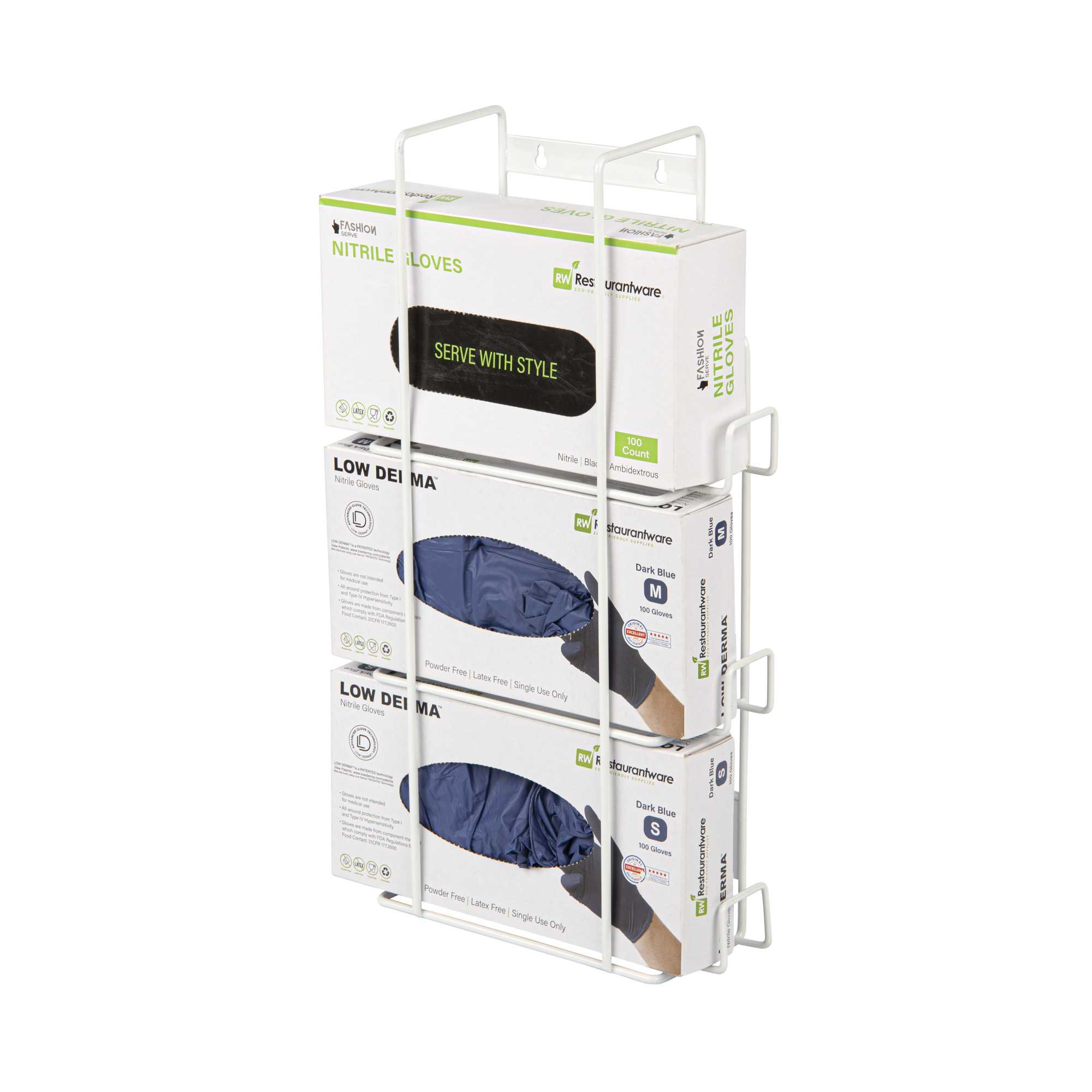 Clean Tek Professional Wire Wall Mount Glove Dispenser - Holds 3 Boxes - 9 3/4" x 3 3 /4" x 17 1/4" - 1 count box