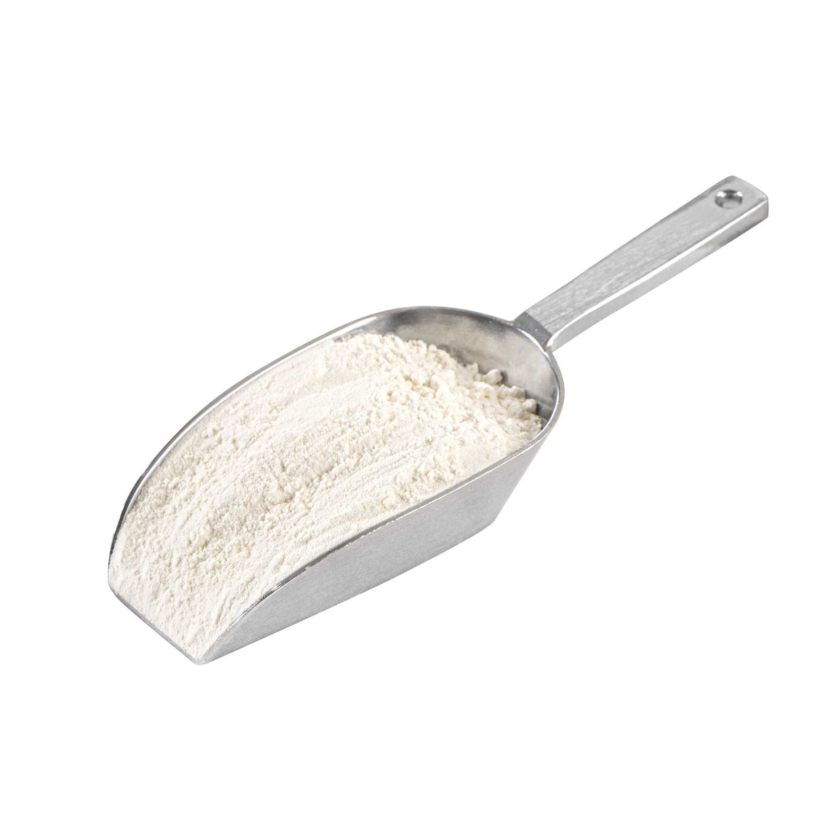 Met Lux 6 oz One-Piece Aluminum Scoop - Flat Bottom - 8" x 2 3/4" x 1 1/2" - 1 count box