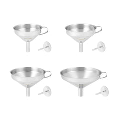 Met Lux Stainless Steel Funnel Set - 4-Piece, with Handle, Detachable Strainer - 1 count box
