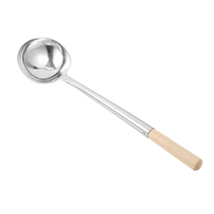 Motomori 6 oz Stainless Steel Small Wok Ladle - 13 1/2