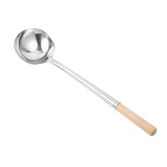 Motomori 7.5 oz Stainless Steel Medium Wok Ladle - 14 1/4