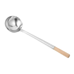 Motomori 10 oz Stainless Steel Large Wok Ladle - 15 1/4