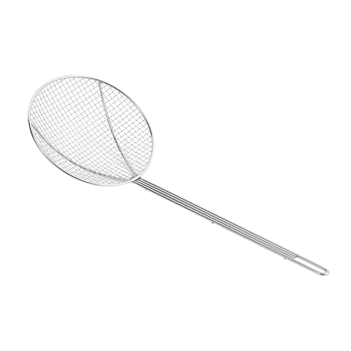 Motomori Round Coarse Mesh Nickel-Plated Steel Skimmer - 20 3/4" x 8" x 4 1/4" - 1 count box