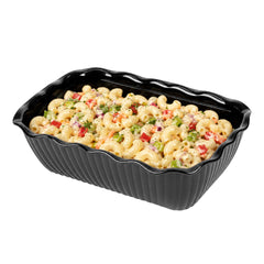 Chef 101 5 lb Black Plastic Deli Crock - 10 1/4