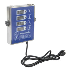 Kitchen Tek Stainless Steel Blue 4-Channel Commercial Kitchen Timer - Wall-Mountable - 5
