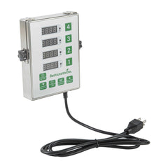 Kitchen Tek Stainless Steel Silver 4-Channel Commercial Kitchen Timer - Wall-Mountable - 5