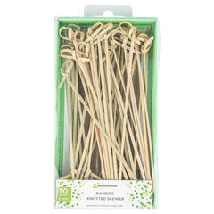 Natural Bamboo Knotted Skewer - Retail Pack - 6