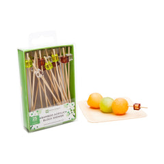 Assorted Bamboo Acrylic Block Skewer - Retail Pack - 4
