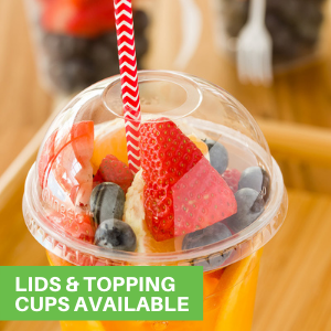 Lids & Topping Cups Available
