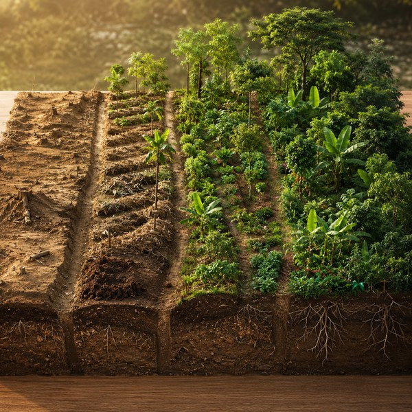 Diagram of the Forest Garden Approach used by Trees for the Future to restore degraded farmland