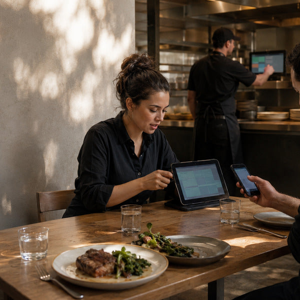 Staff testing the online ordering to POS order flow and kitchen routing before launch