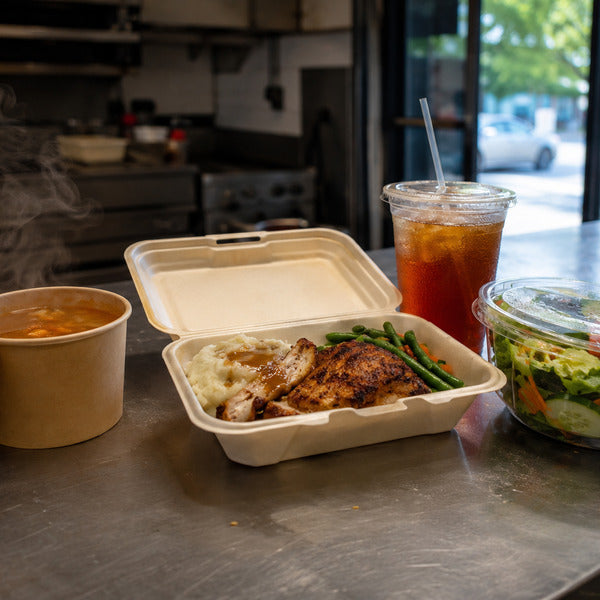 Matching food packaging temperature limits to menu items with hot and cold takeout containers