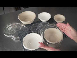 Pulp Tek Salad Bowls & Plastic Lids - Restaurantware