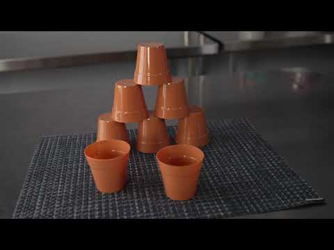 Mini Serve 4 oz Round Terracotta Plastic Mini Flower Pot - 2 1/2" x 2 1/2"  x 2 1/2" - 100 count box