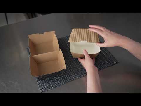 Ripple Wall Burger Boxes - RWA0379K, RWA0379B - Restaurantware