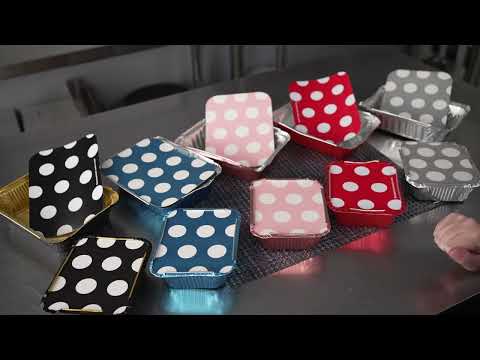 Aluminum Containers with Polka Dot Lids - Restaurantware