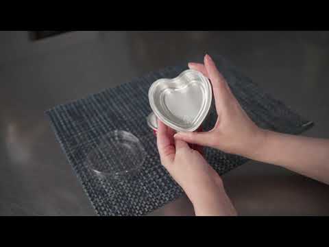 Heart Aluminum Baking Cups with Lids - RWM0013HH - Restaurantware
