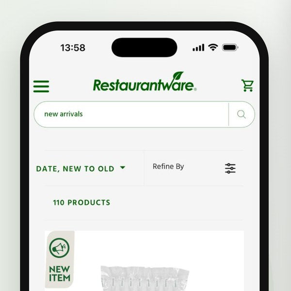 New Arrivals in the Restaurantware mobile app
