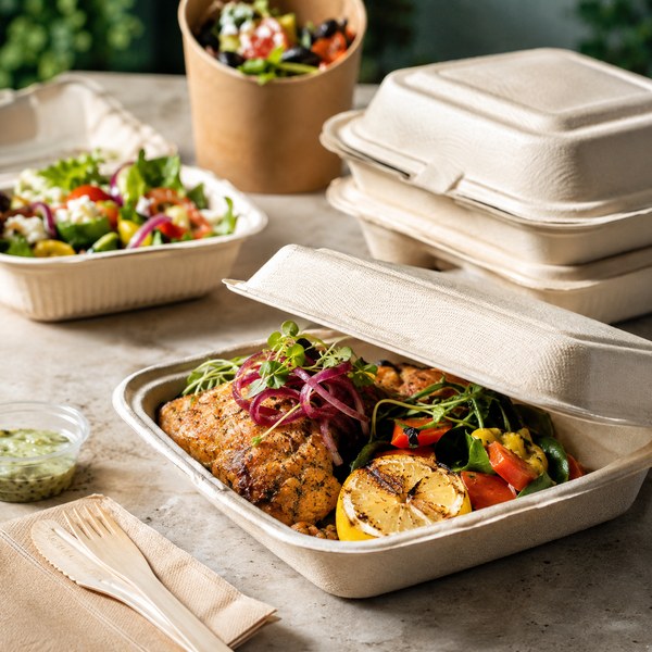 Molded fiber and paper takeout containers replacing foam under food packaging regulations