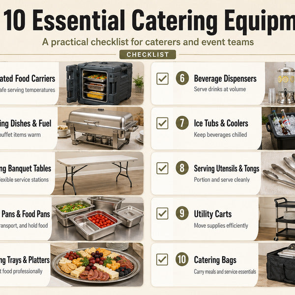 Infographic checklist of the top 10 essential catering equipment items